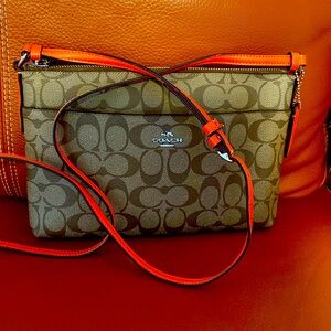 Coach signature cross body bag